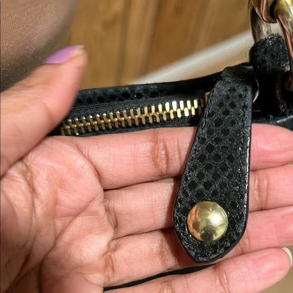 COACH Ashley Black & Snakeskin Leather Crossbody Bag F20114 - Picture 8 of 16